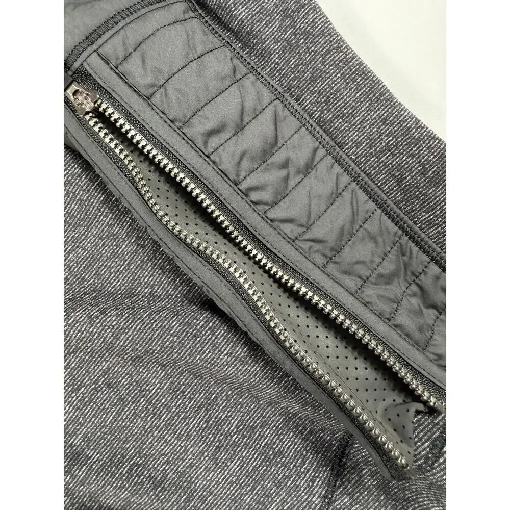 Lululemon Rebel Runner Jacket Black Wee Stripe Heathered Black Size 12